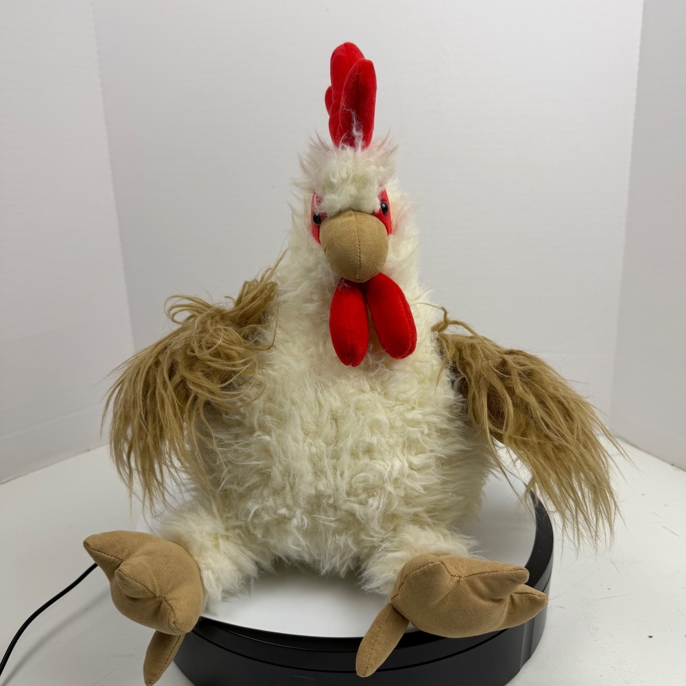 Mary Meyer Fluffy Whiteโ Pebble Chicken Rooster Plush Stuffed Farm Animal 2013